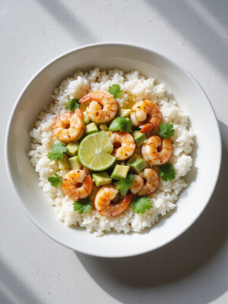 fresh shrimp avocado bowl
