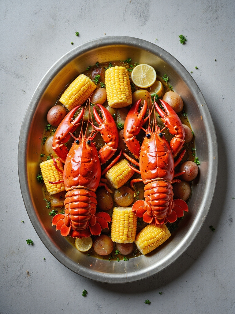 garlic butter lobster boil