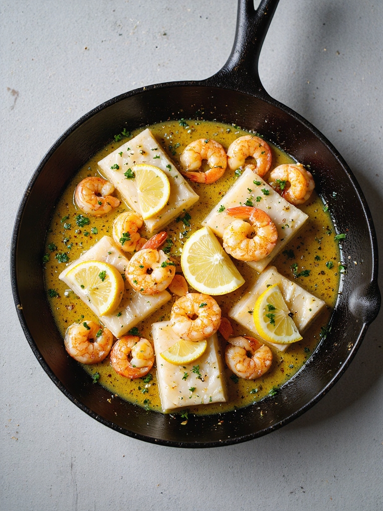 garlic butter seafood skillet
