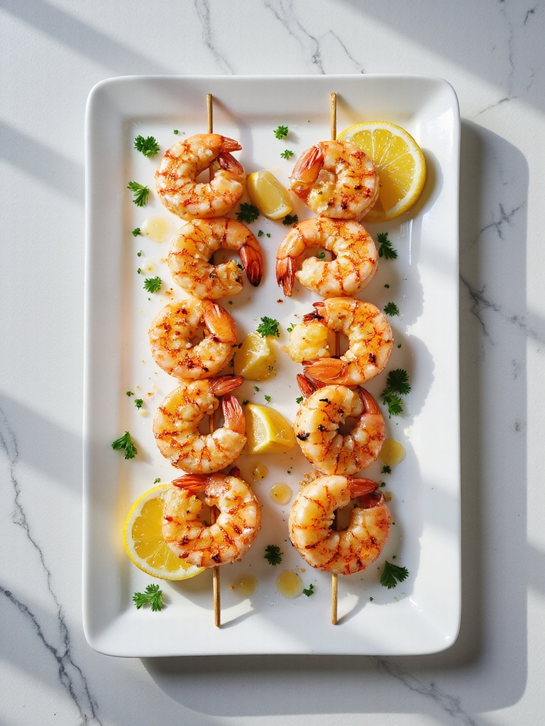 garlic butter shrimp skewers
