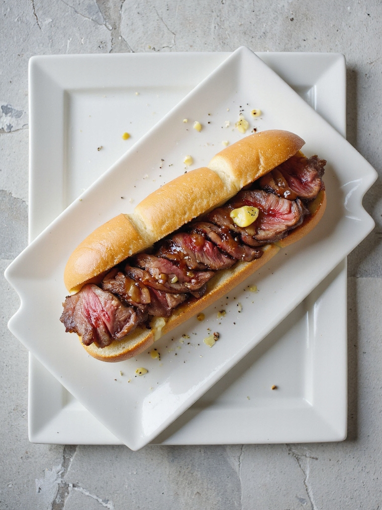 garlic butter steak sub