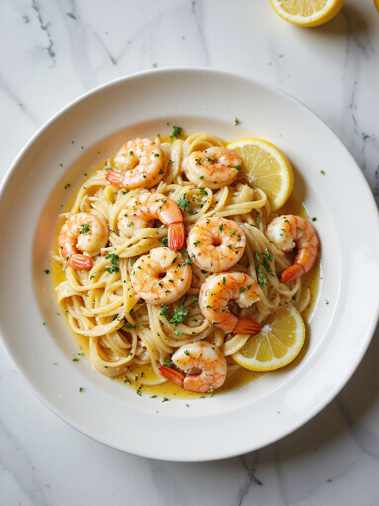 garlic herb butter shrimp pasta
