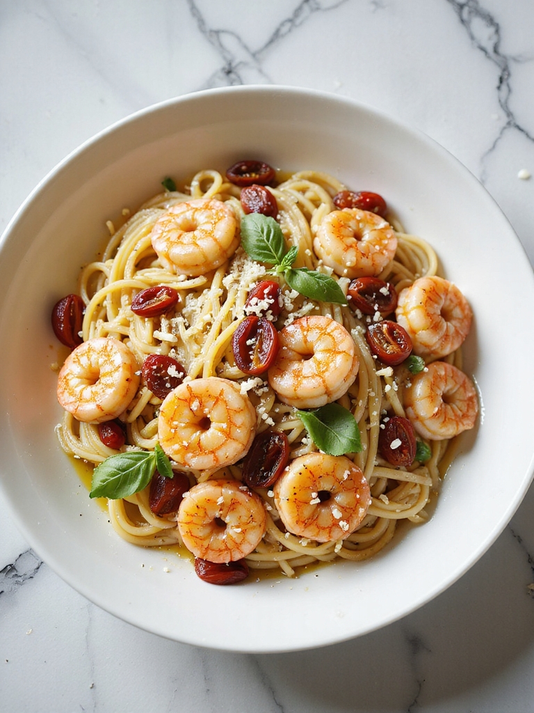 garlic shrimp pasta delight