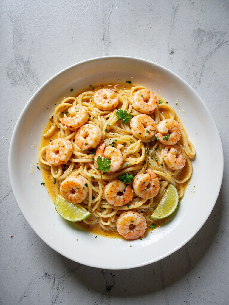 garlicky shrimp pasta dish