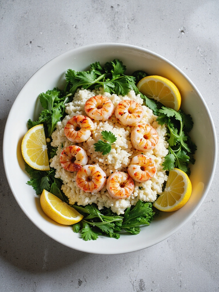 gluten free shrimp cauliflower bowl