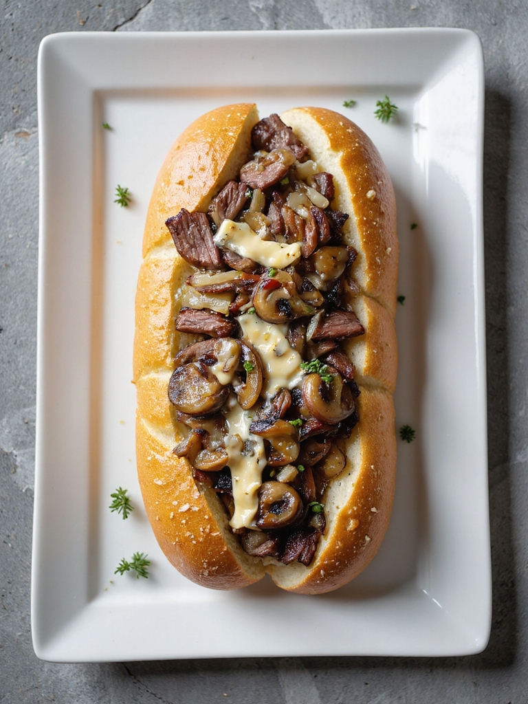 gourmet blue cheese cheesesteak