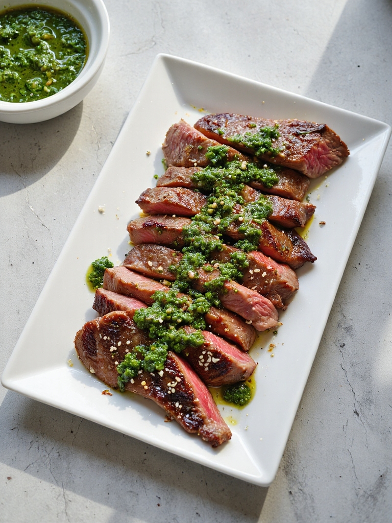 grilled flank steak with chimichurri