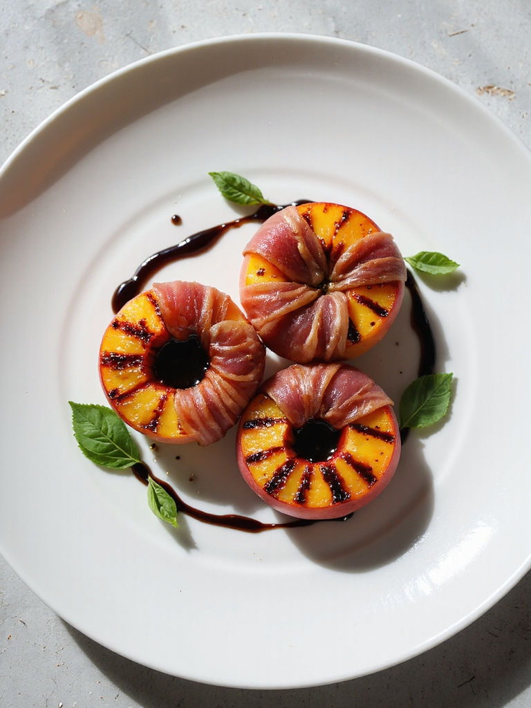 grilled peaches prosciutto balsamic glaze