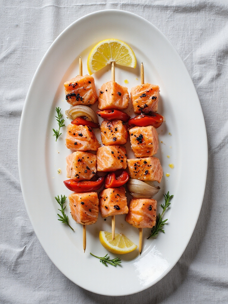 grilled salmon and vegetables