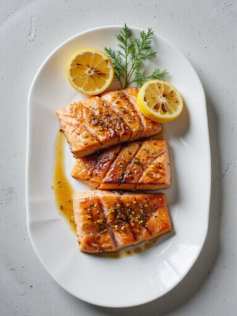 grilled salmon with maple glaze
