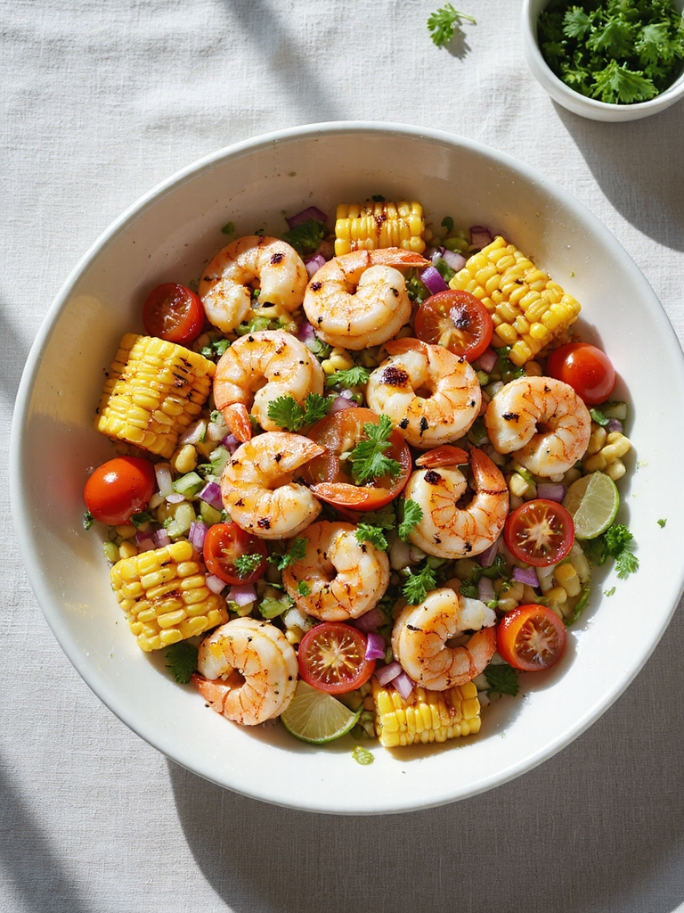 grilled shrimp corn salad