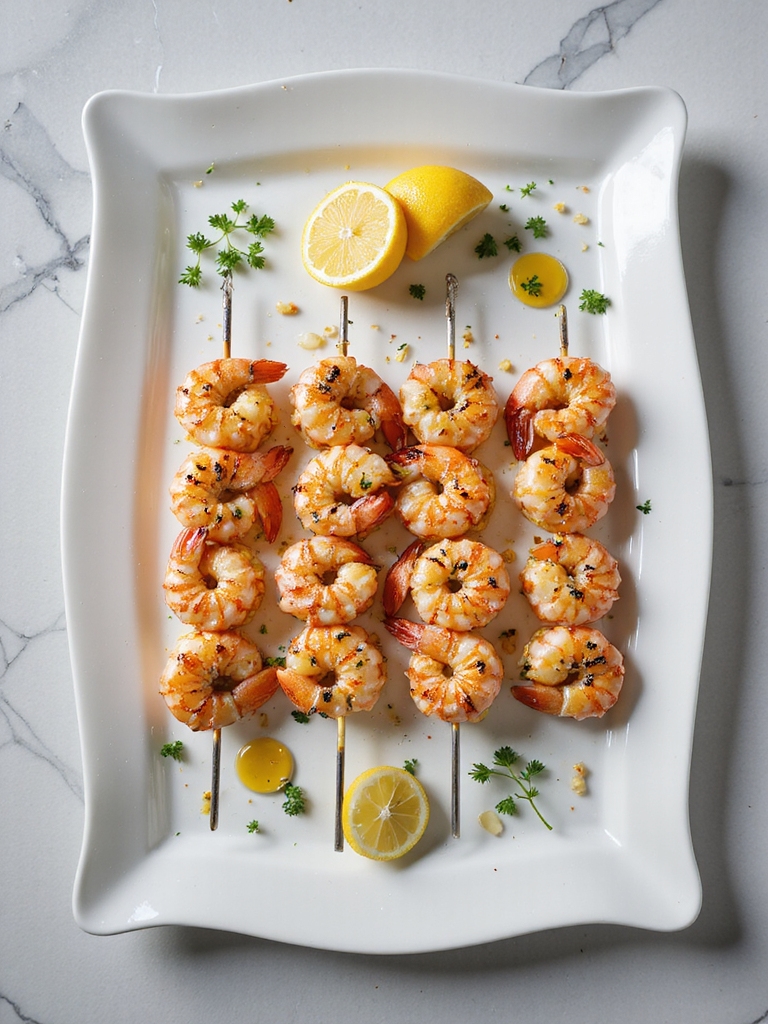 grilled shrimp marinated in garlic