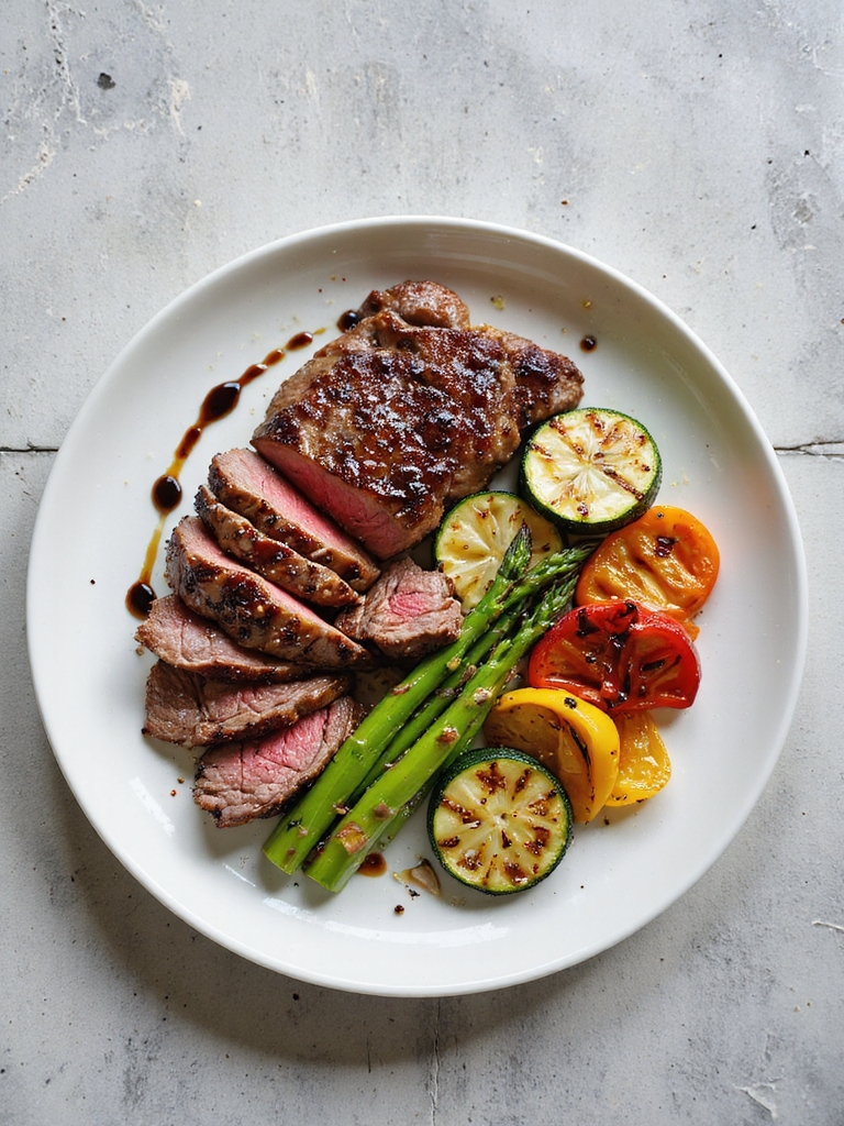 grilled skirt steak vegetables