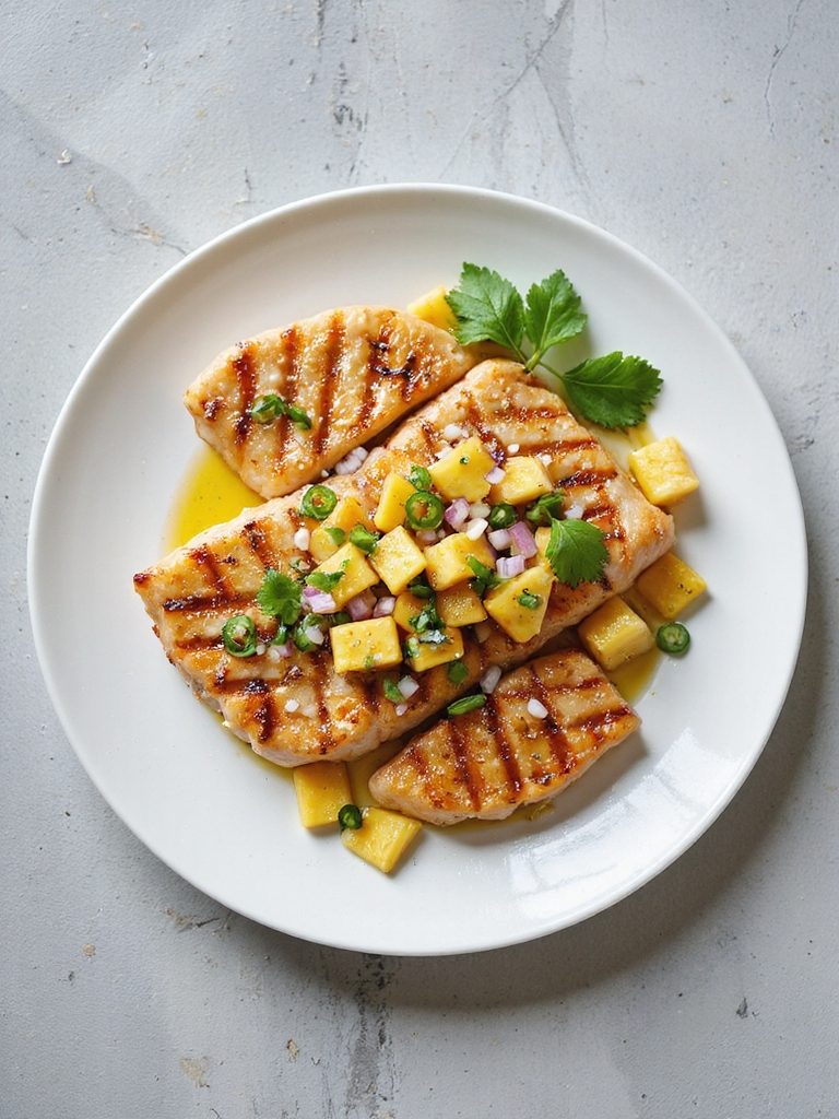 grilled swordfish with pineapple salsa