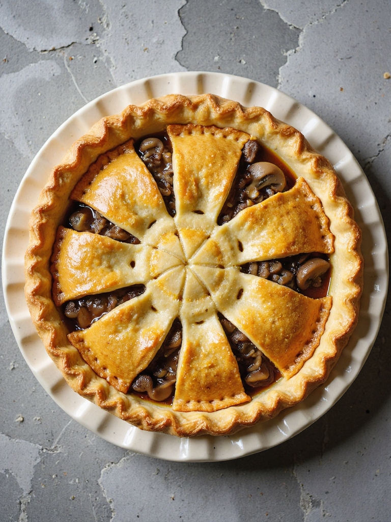 hearty beef mushroom pie