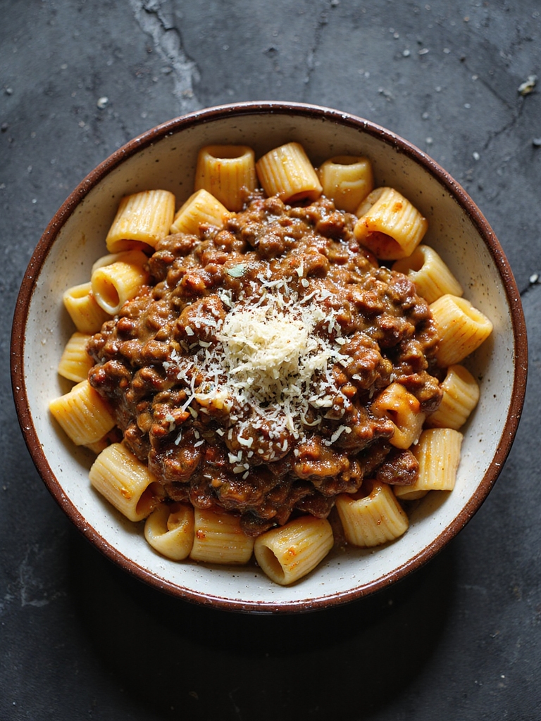 hearty beef ragu pasta dish