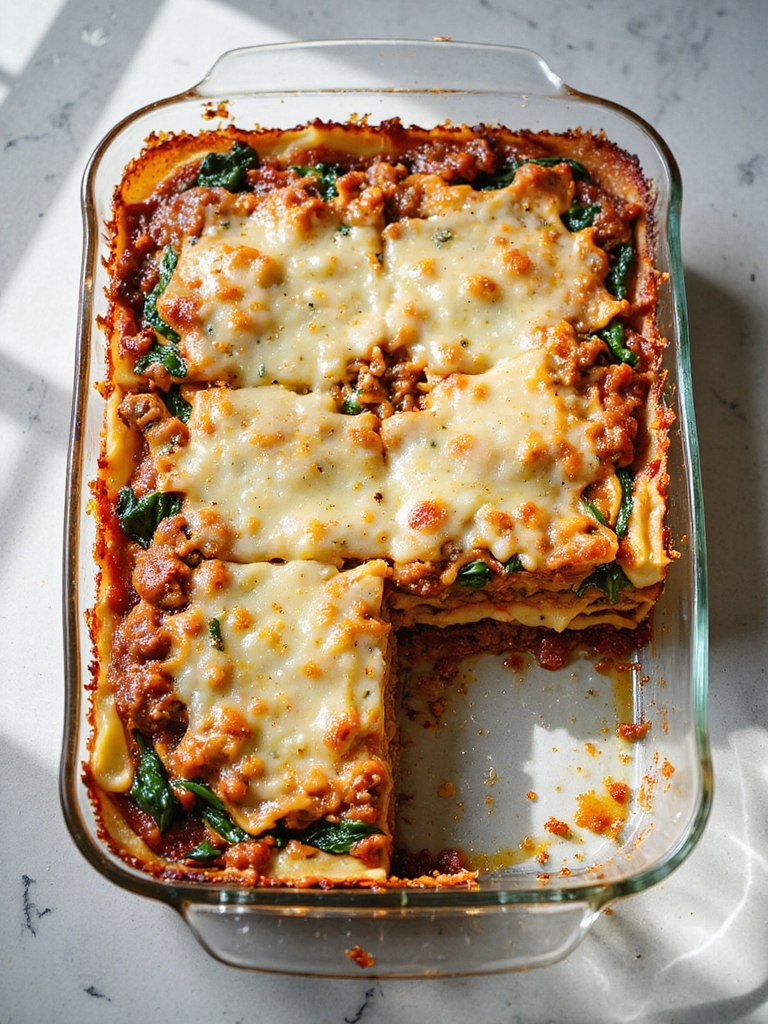 hearty beef spinach lasagna