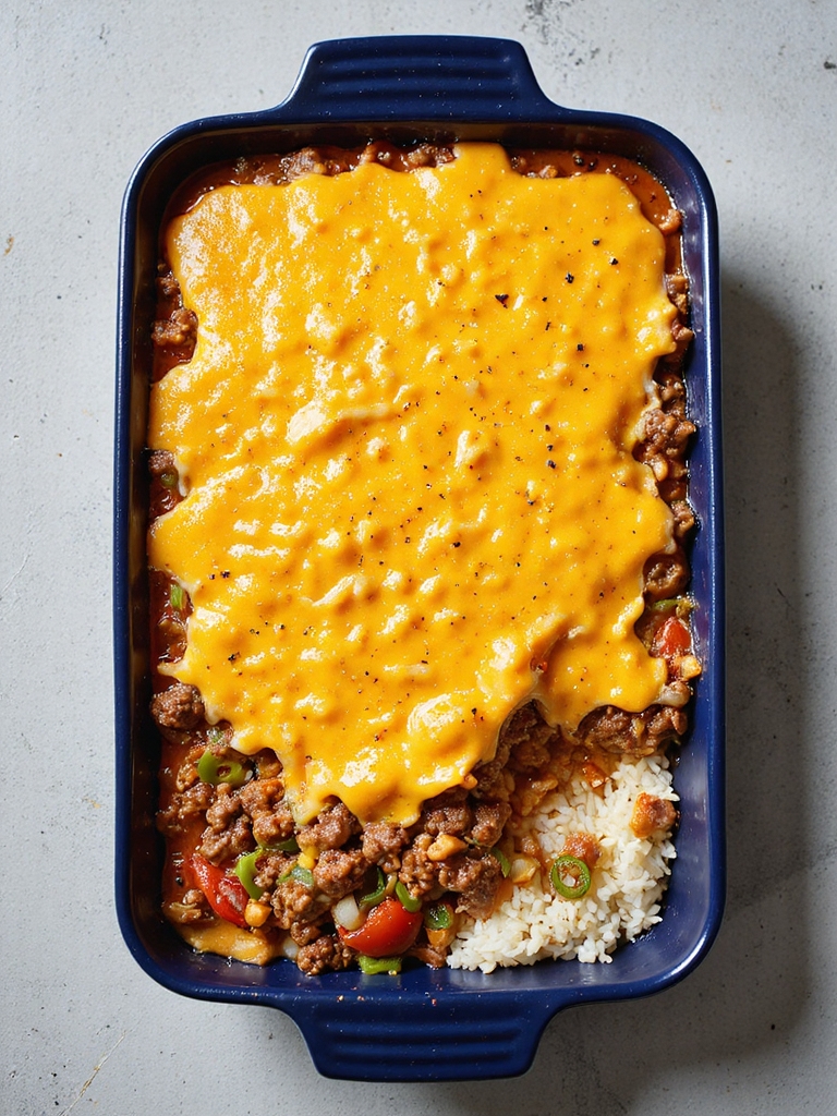 hearty cheesy beef casserole