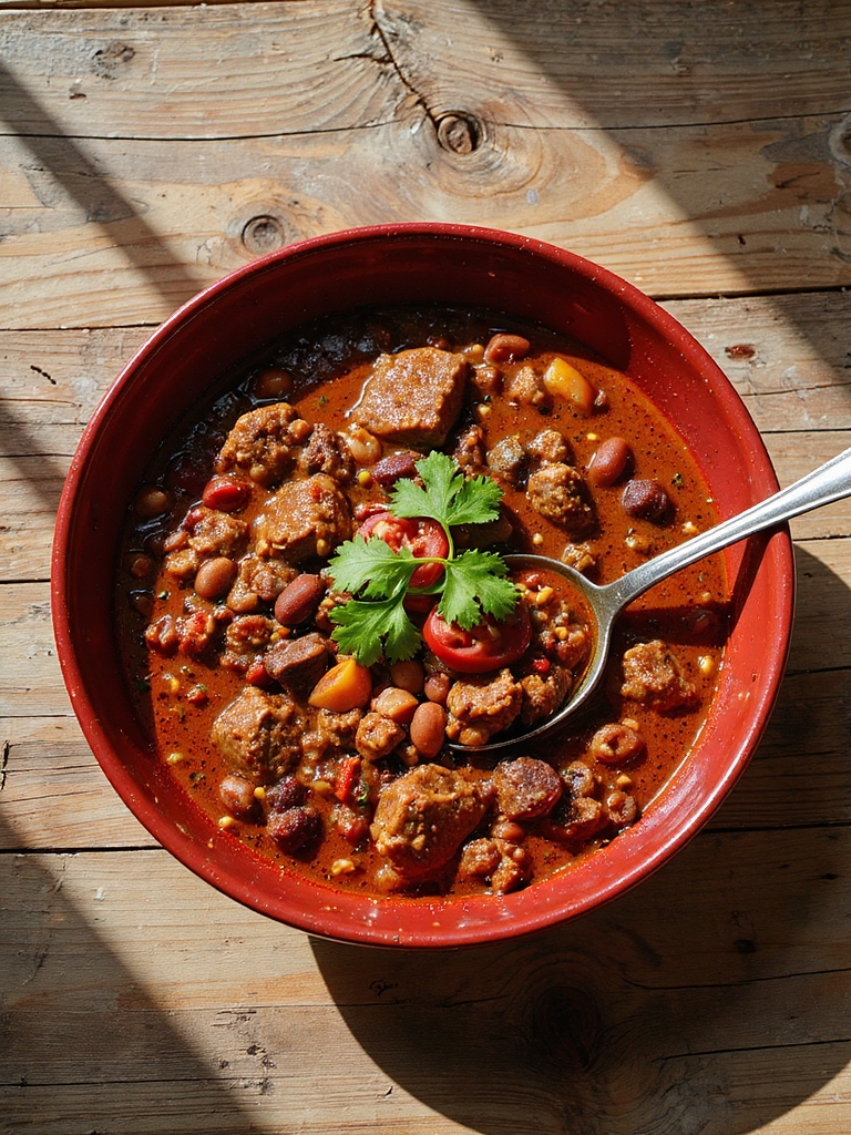 hearty family style beef chili