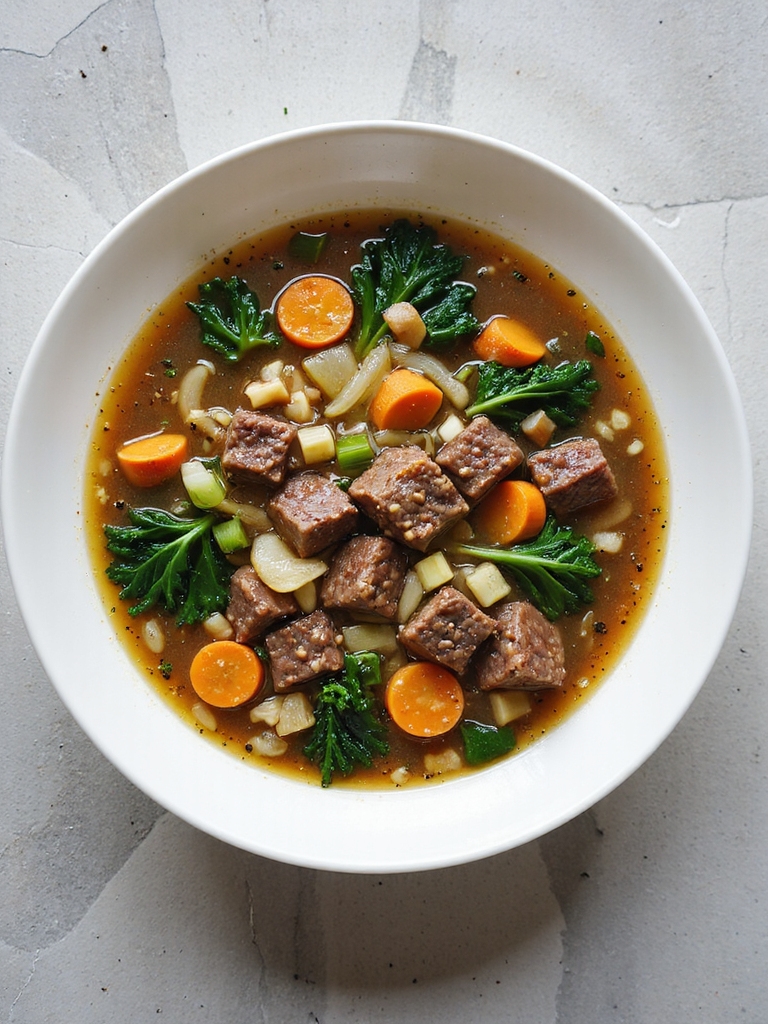 hearty ground beef kale soup