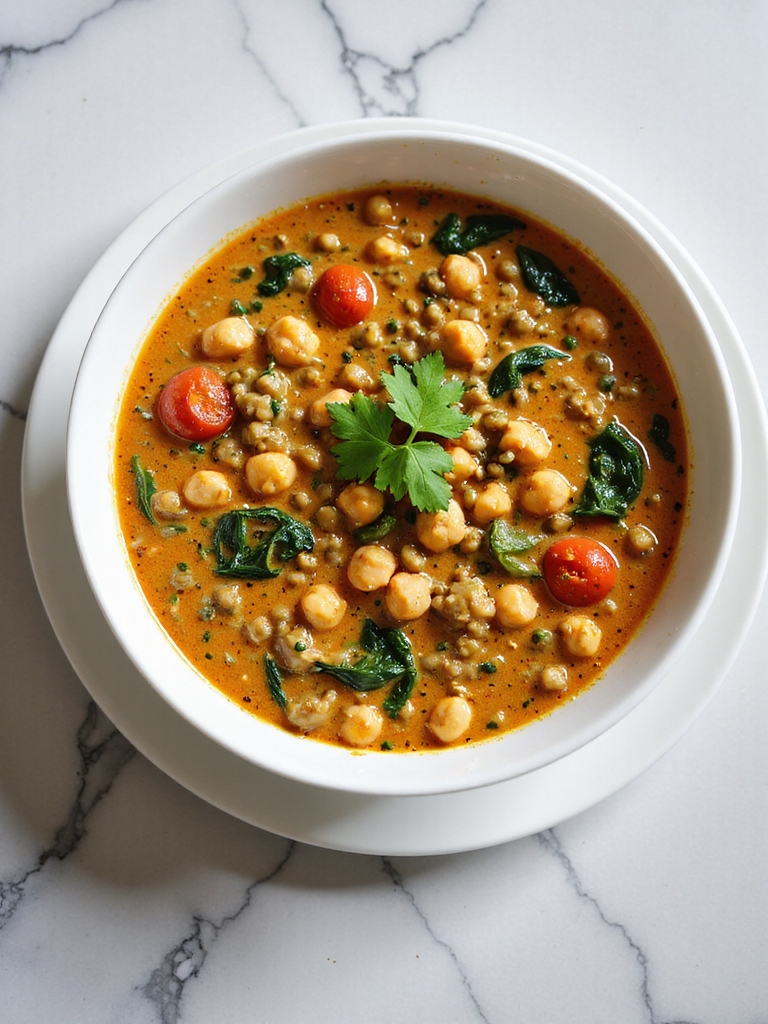 hearty lentil chickpea curry