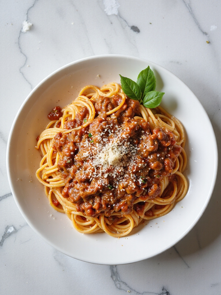 hearty spaghetti with flavorful sauce