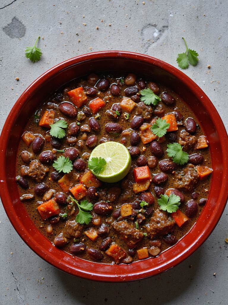 hearty spicy black bean chili