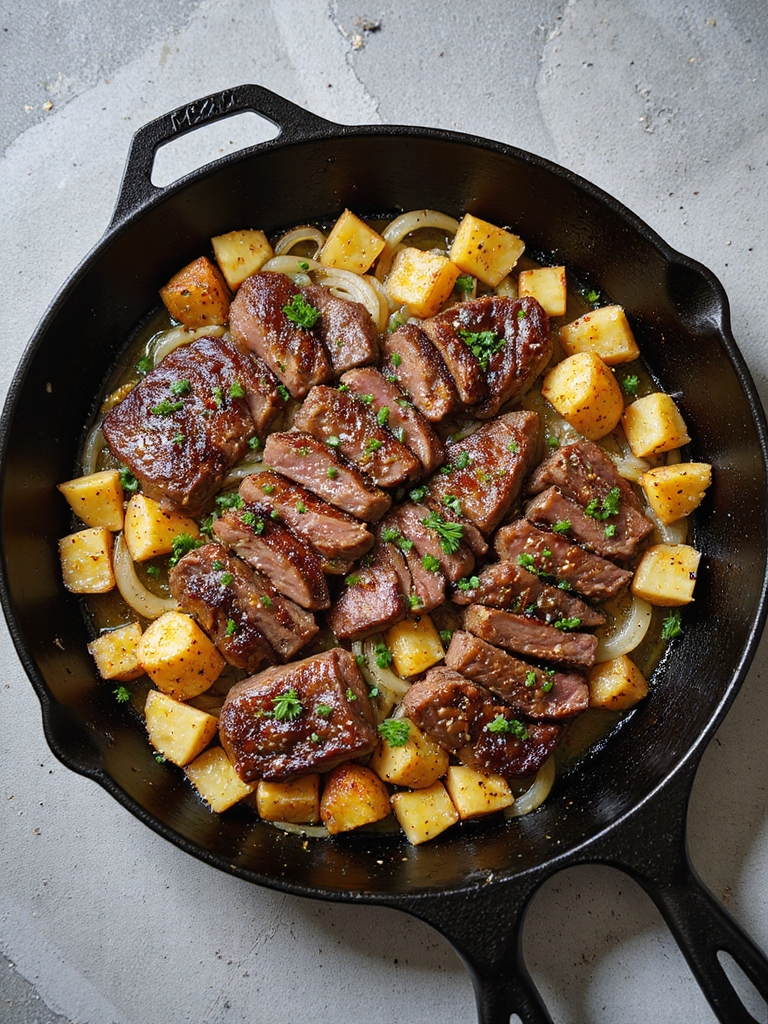 hearty steak and potatoes