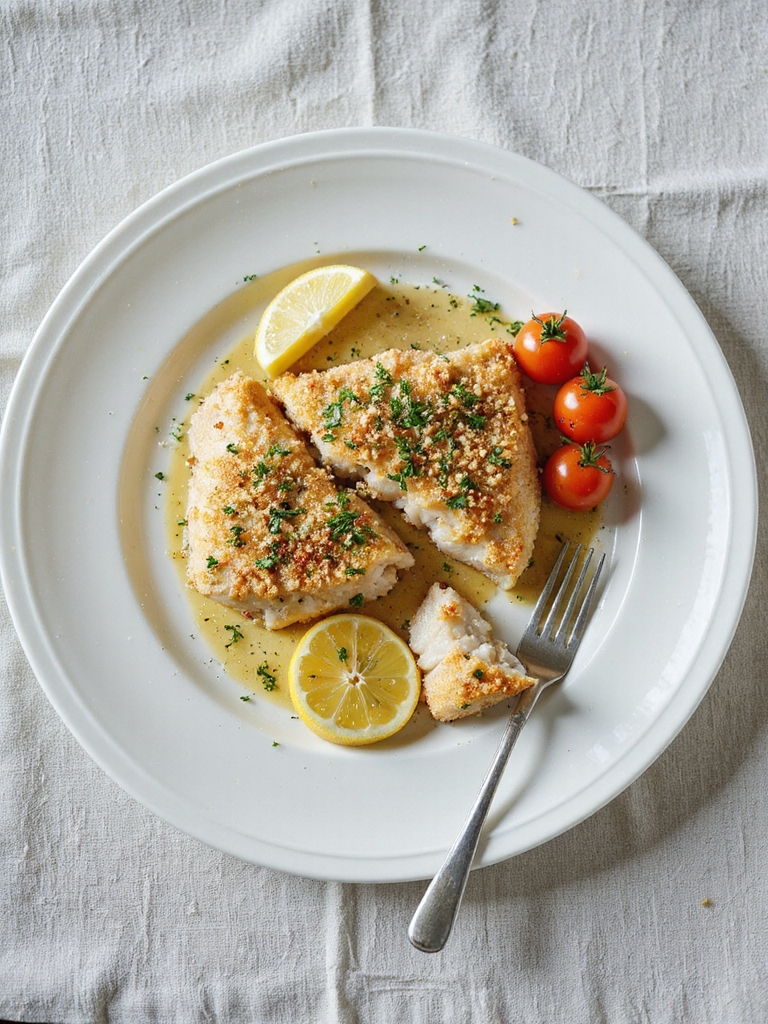 herb crusted flaky cod fillets