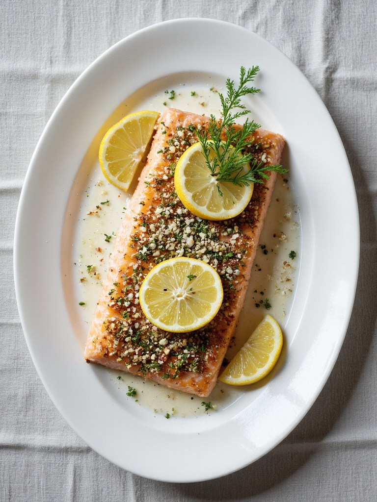 herb crusted salmon with parmesan