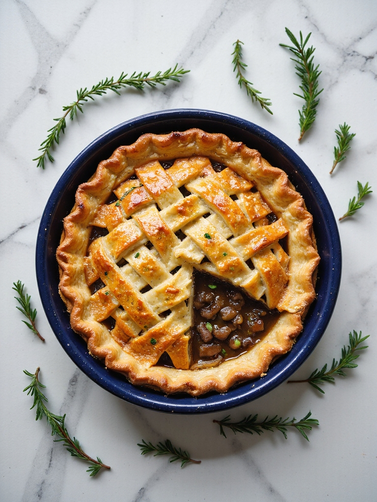 herb infused beef pot pie
