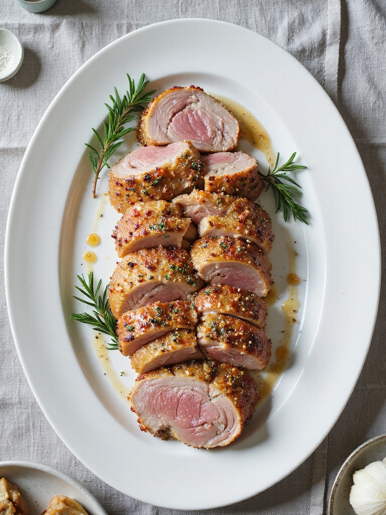 herb infused garlic pork tenderloin