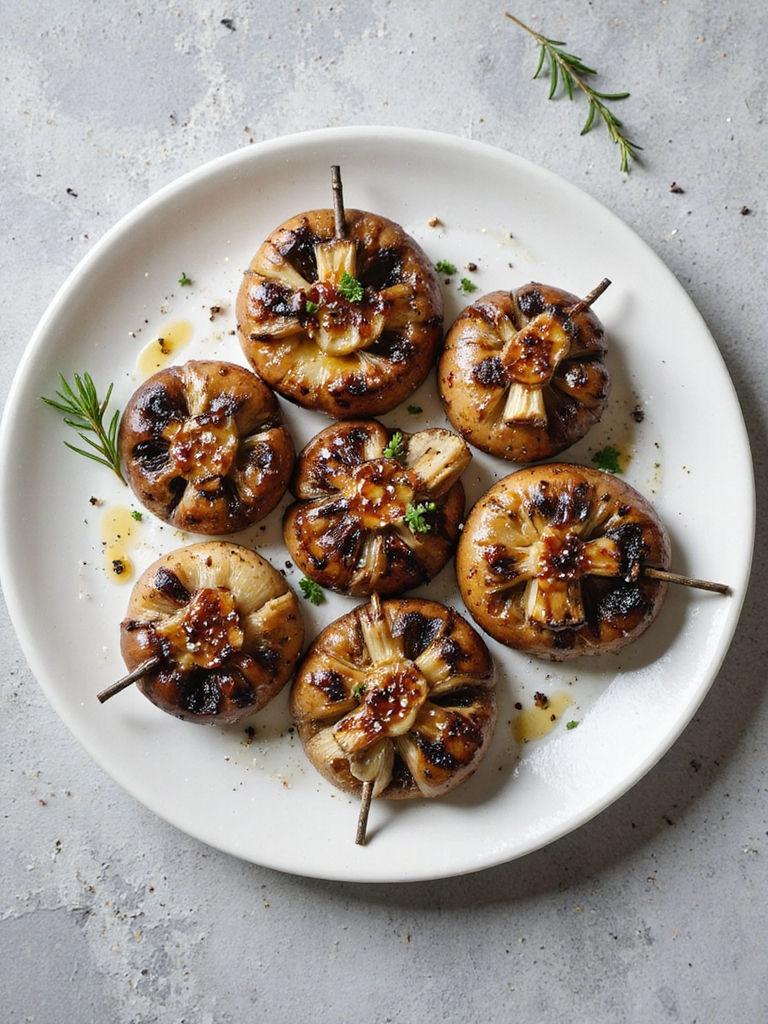 herb infused grilled mushrooms recipe