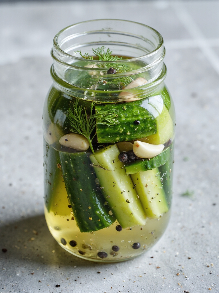 homemade pickles with probiotics