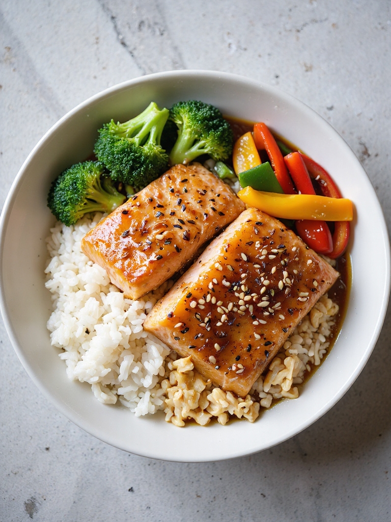 honey garlic salmon bowl
