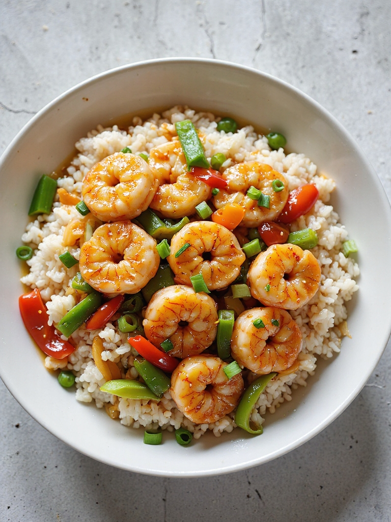 honey garlic shrimp bowl