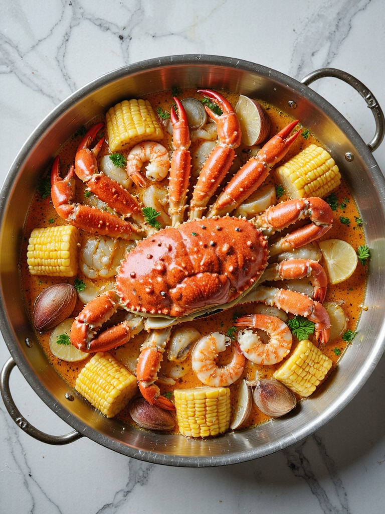 indulgent garlic butter seafood