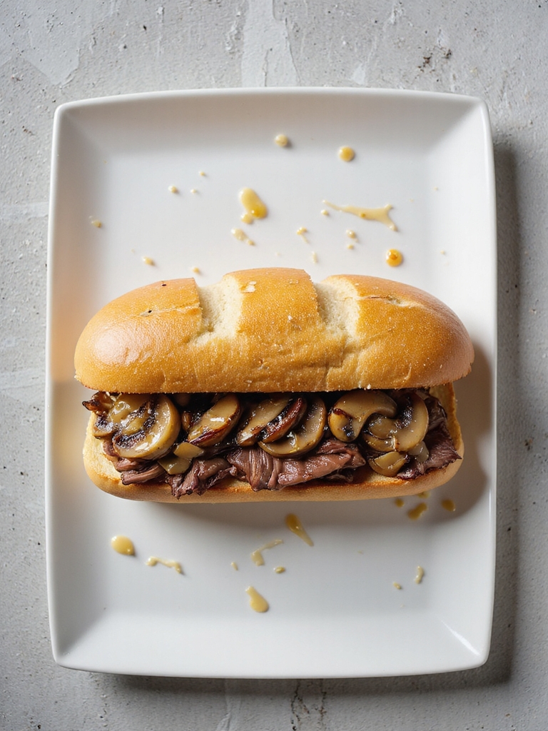 italian beef mushroom sandwich