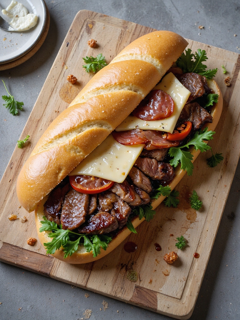 italian cheesesteak sandwich fusion
