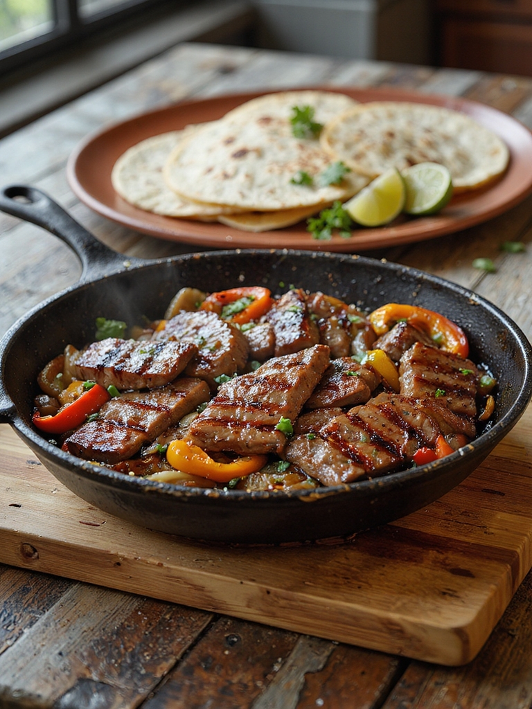 juicy tex mex steak fajitas