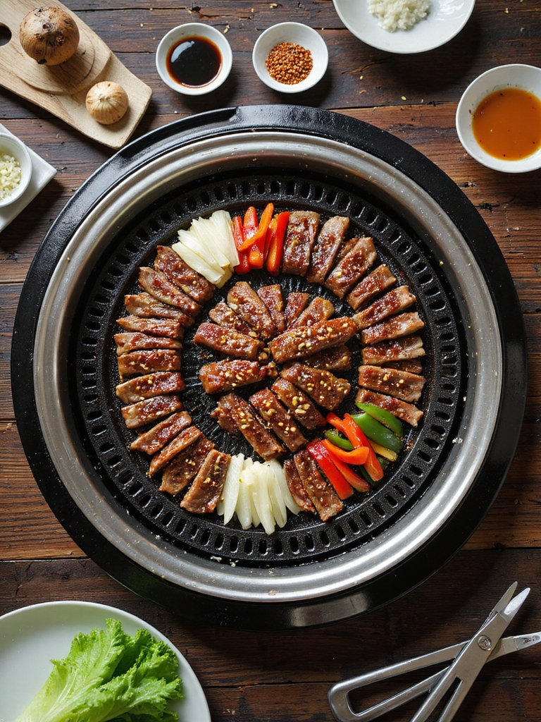 korean bbq home grilling setup
