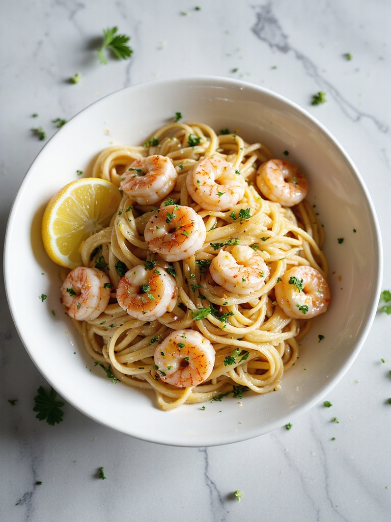lemon garlic shrimp pasta