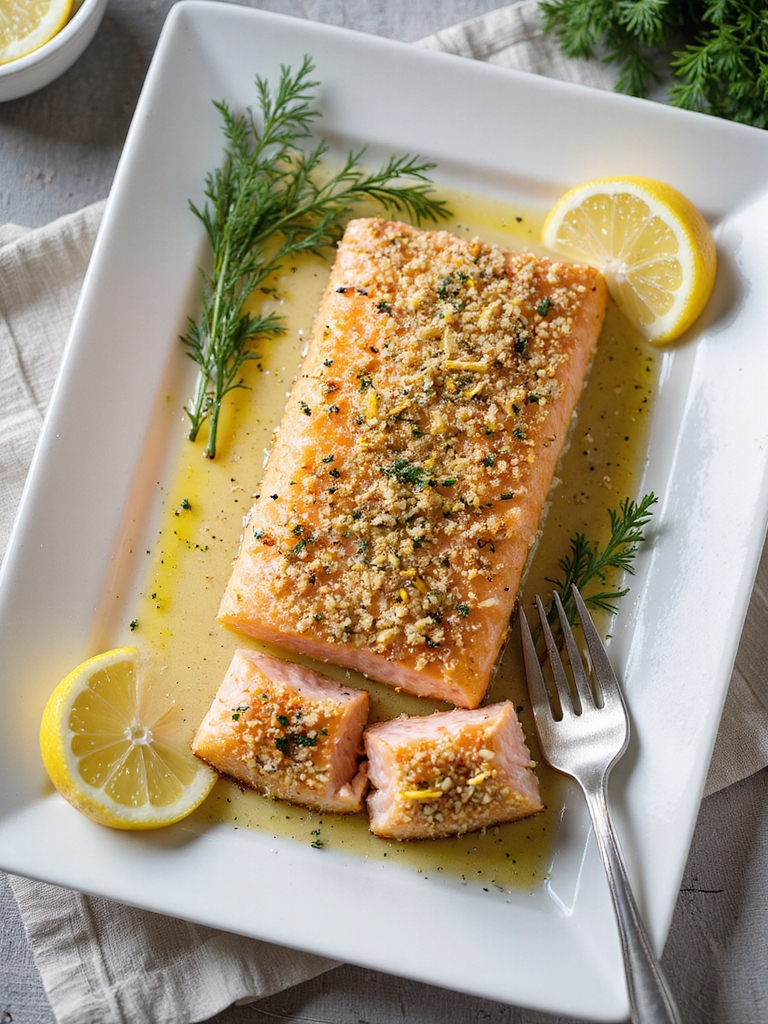 lemon herb crusted salmon