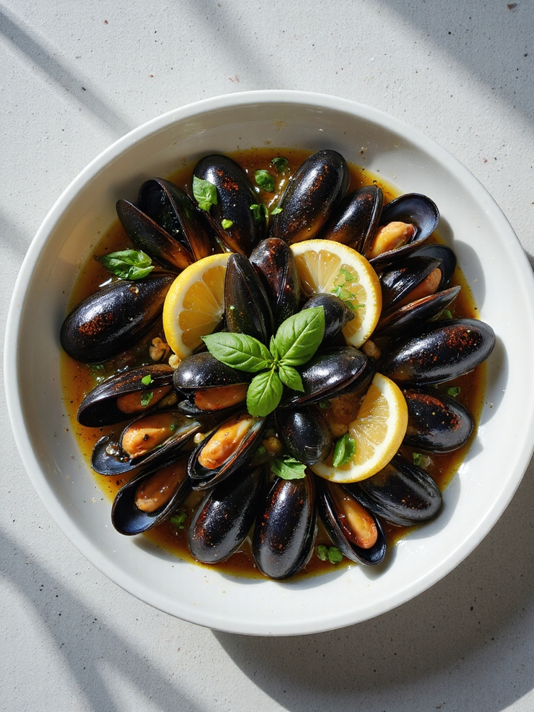 lemon herb mussel salad