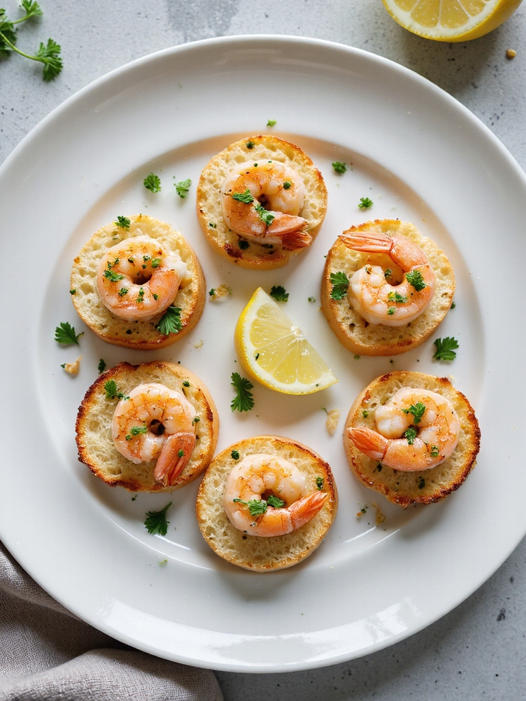 lemon herb shrimp crostini
