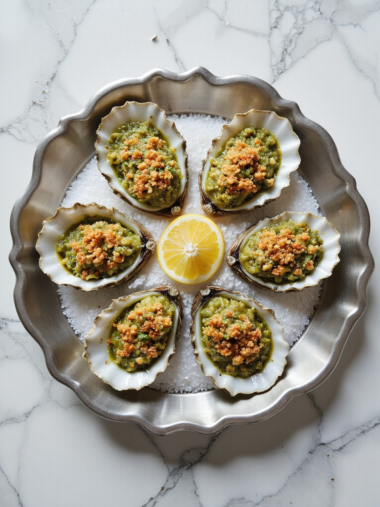 luxurious baked oyster starter