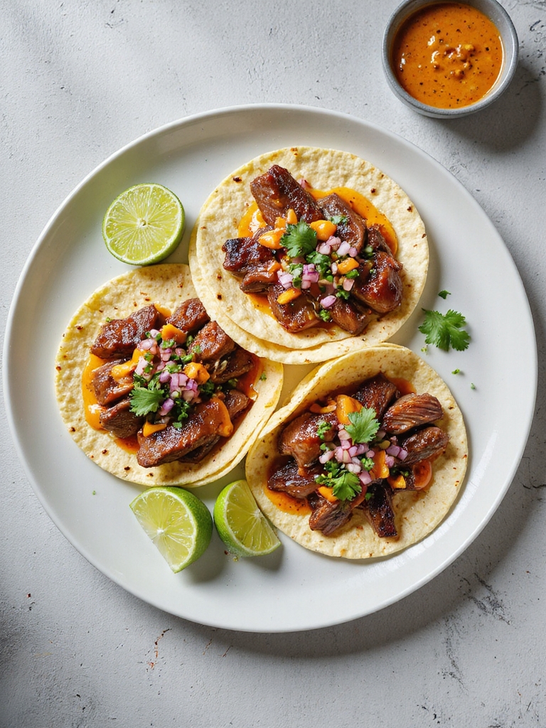 mango spiced steak taco delight