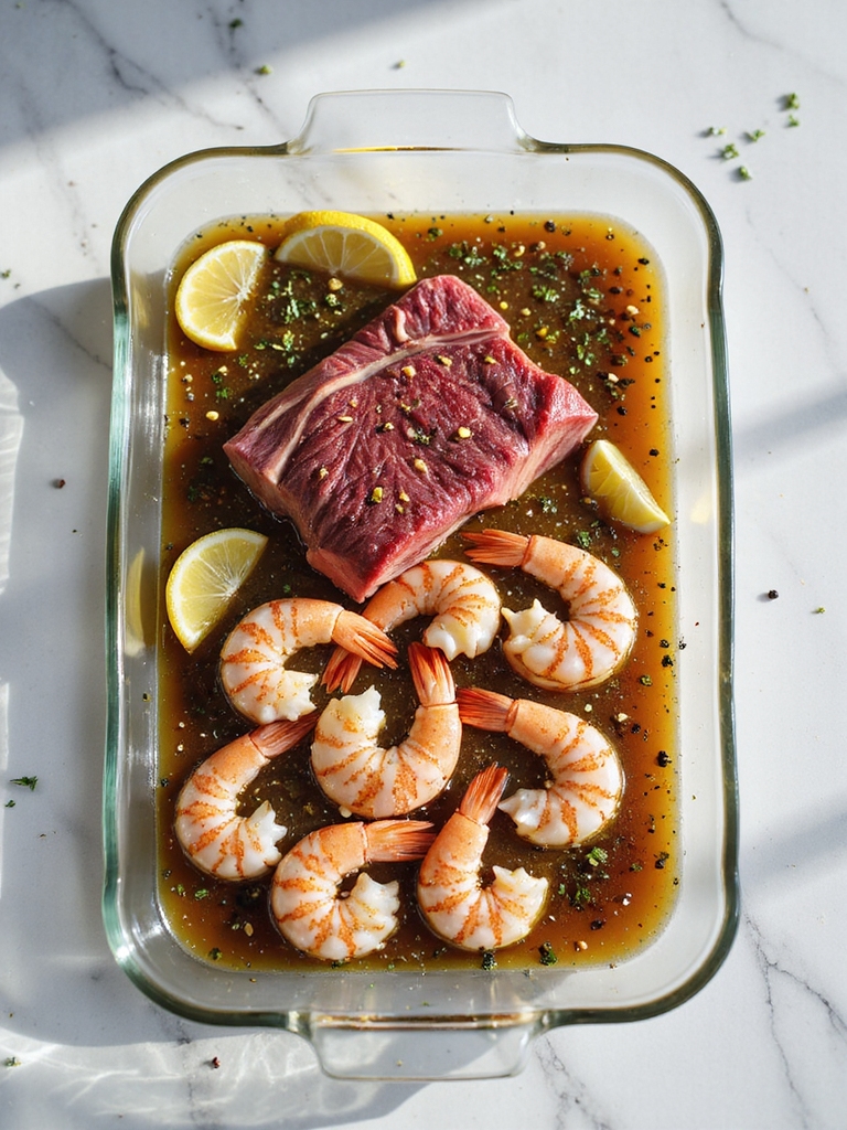 marinate steak and shrimp