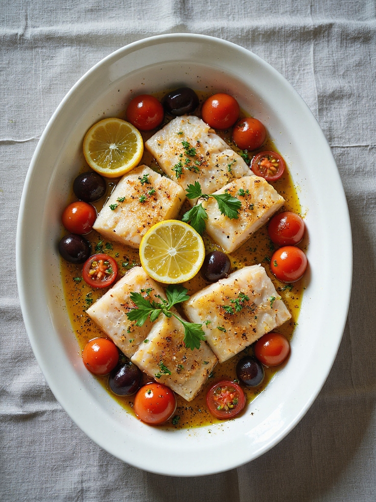 mediterranean baked cod delight
