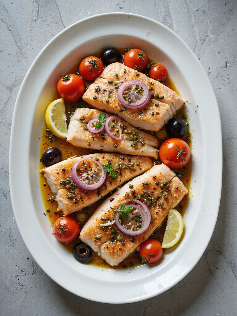 mediterranean baked white fish